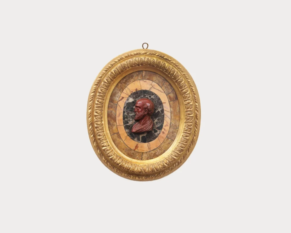 Tondo ovale con ritratto del filosofo Sofocle