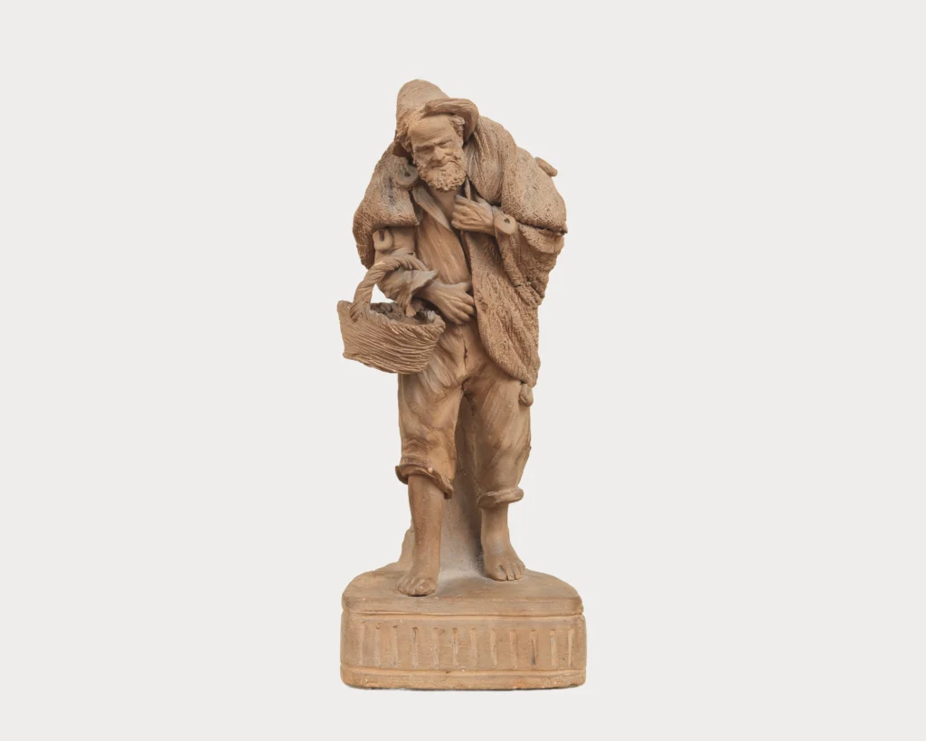 Scultura raffigurante un pescatore