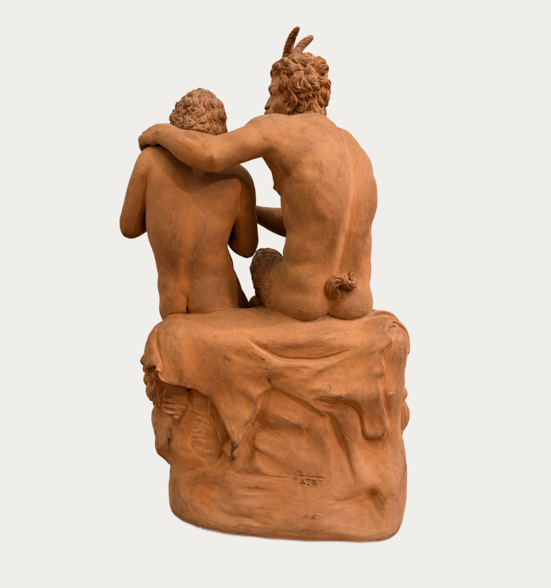 Terracotta Sculpture Depicting Pan and Daphnis
