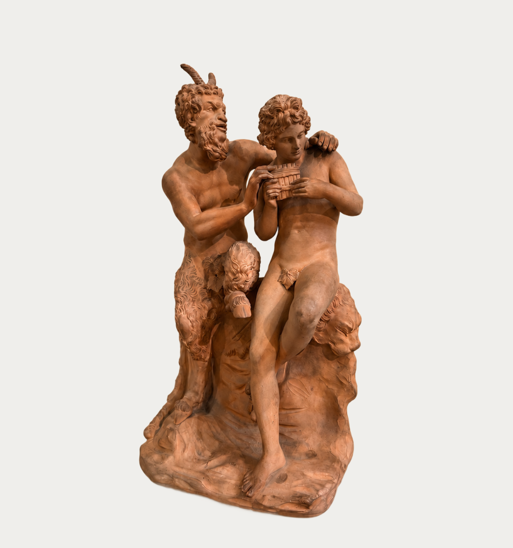 Terracotta Sculpture Depicting Pan and Daphnis